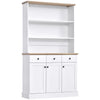 HOMCOM 71" Buffet with Hutch, Kitchen Pantry Cabinet, Bookcase with Drawers & Shelves for Living Room, White