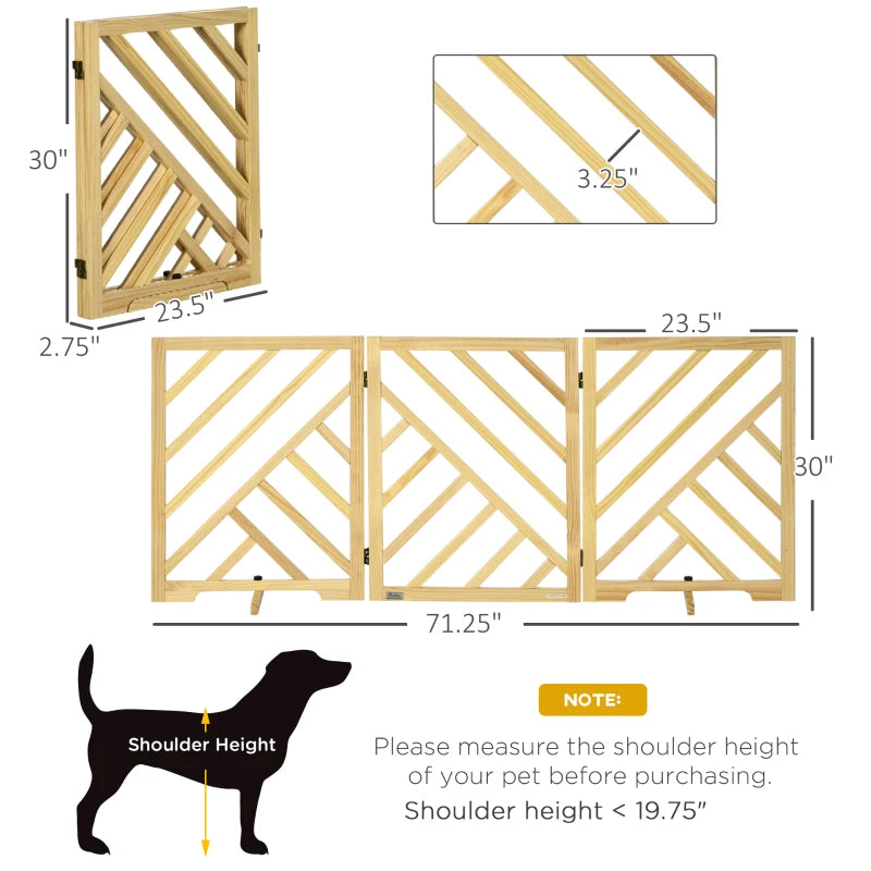 PawHut 24" - 40" Wide Walk Thru Pet Gate, Wooden Dog Gate for Stairs, Hallways, & Doorways, for Small and Medium Dogs
