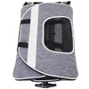 PawHut Foldable Pet Travel Carrier with Wheels  Oxford Fabric Aluminum  Small to Medium Cats and Dogs  Grey and White