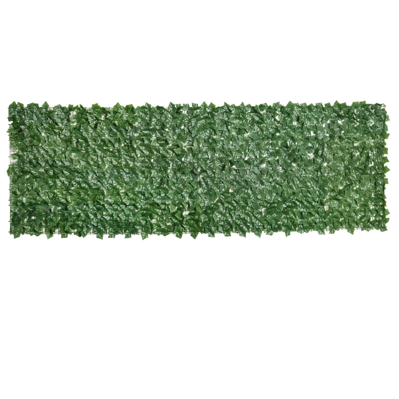 Outsunny 118" x 39" Artificial Ivy Privacy Fence, Wall Screen Faux Greenery, Leaves Decoration for Outdoor Garden, Backyard Décor, Balcony, Patio, Dark Green