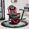 HOMCOM Gaming Recliner, Racing Style Video Gaming Chair with Adjustable Backrest and Footrest, High Back 360 Degree Swivel Computer Chair with Lumbar Support and Headrest, Red