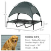 PawHut Elevated Portable Dog Cot Cooling Pet Bed With UV Protection Canopy Shade, 36 inch