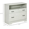 Vinsetto Lateral File Cabinet with Shelf, Office Storage Cabinet with 2 Drawers, Fits Letter Sized Papers, Charcoal Grey