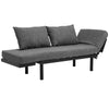 HOMCOM Single Person Chaise Lounger, Modern Sofa Bed with 5 Adjustable Positions, 2 Large Pillows, and Black Legs, Beige