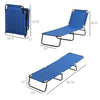 Outsunny Portable Folding Adjustable Sun Beach Lounger / Camping Cot - Green