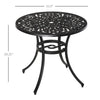 Outsunny Φ34" Outdoor Patio Dining Table with Unique Floral Design, Aluminum Material & 1.75" Umbrella Hole