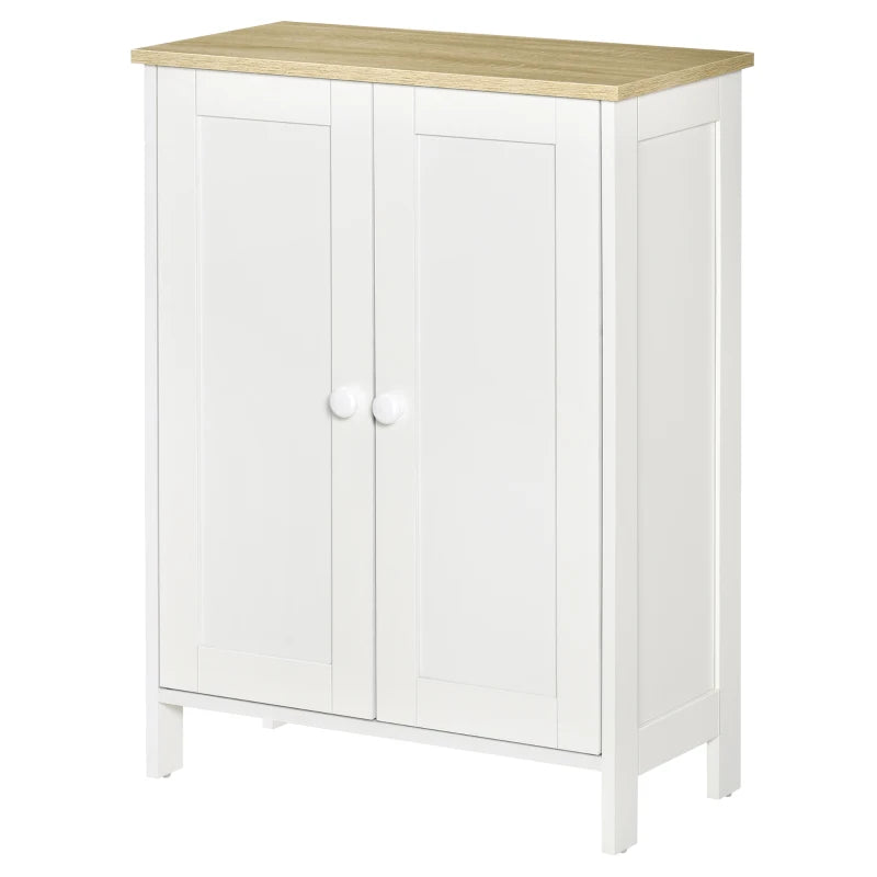 HOMCOM Modern Storage Cabinet Organizer 2-Door Cupboard w/ Adjustable Shelves, White