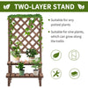 Outsunny Outdoor Plant Stand, Wooden Tiered Plant Shelf with Trellis for  Climbing Vines, Ladder Flower Pot Display Stand for Patio Garden Balcony Living Room