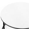 HOMCOM Round Coffee Table, 32 in Modern Center Table with Black Metal Frame for Living Room, White