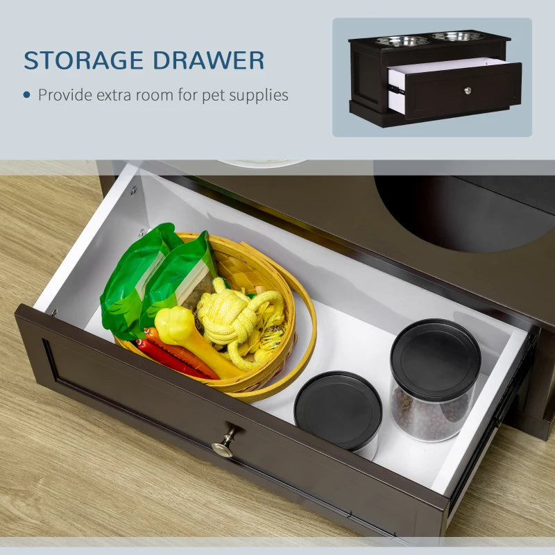 PawHut Large Elevated Dog Bowls with Storage Cabinet Containing Large –  ShopEZ USA