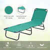 Outsunny Portable Folding Adjustable Sun Beach Lounger / Camping Cot - Green