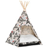 PawHut Foldable Teepee Puppy Dog Cat Bed Tents and Houses Pet Small Washable with Cushion