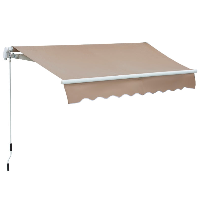 Outsunny 8' x 7' Patio Retractable Awning, Manual Exterior Sun Shade Deck Window Cover, Blue