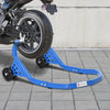 DURHAND U-Shape Motorcycle Rear Wheel Stand Front & Rear Wheel Lift Universal Sport Bike Swingarm Spool Paddock Stand Combo, Blue