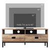 HOMCOM Corner TV Stand for TV up to 46", Entertainment Center with Open Storage and Drawers, TV Table with Steel Legs, Dark Walnut