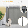 PawHut Retractable Pet Gate, Adjustable Safety Mesh Dog Gate, Extends to 55" for Narrow or Wide Doorways, Hallways, Stairs, Grey