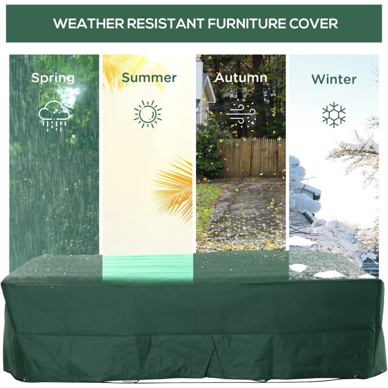 Outsunny 97" x 65" x 26" Heavy Duty Outdoor Sectional Sofa Cover, Waterproof Patio Furniture Cover for Weather Protection, Dark Green