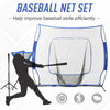 Soozier 7.5'x7' Baseball Practice Net Set w/ Catcher Net, Tee Stand, 12 Baseballs for Pitching, Fielding, Practice Hitting, Batting, Backstop, Training Aid, Portable Training Equipment, Blue