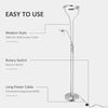 HOMCOM Floor Lamp Height Adjustable, with Rotatable Lampshade and Rotary Switch, Silver