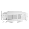 Outsunny 10' x 28' Party Tent Canopy, Outdoor Event Shelter Gazebo with 8 Removable Mesh Sidewalls, Zipper Doors, Steel Frame, White