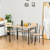 HOMCOM 5-Piece Dining Table Furniture Set Modern Industrial Table with 4 Chairs for Dining Room, Kitchen