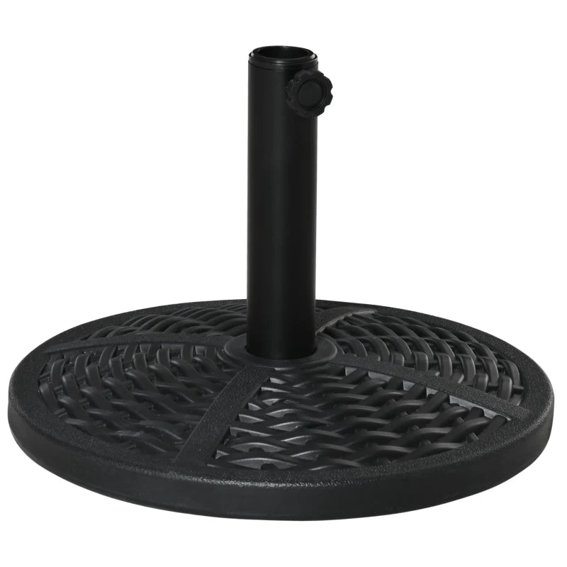 Outsunny 30 lbs. Market Umbrella Base Holder, 18" Heavy Duty Parasol Stand for Patio, Black