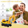 Qaba Rotating Kids Ride on Excavator Digger for 2-3 Year-Olds - Yellow