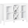 HOMCOM Coffee Bar Cabinet, Sideboard Buffet Cabinet with Removable Wine Rack, Tempered Glass Door and Adjustable Shelves, Wine Cabinet for Living Room, Kitchen, Entryway, White