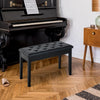 HOMCOM Traditional Country Birchwood Faux Leather Padded 2 Person Piano Bench, Black
