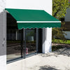 Outsunny 8' x 7' Manual Retractable Anti-UV Sun Shade Patio Awning with Hand Crank- Green