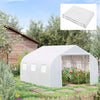 Outsunny Walk-in Tunnel Greenhouse Replacement Cover w/ Zipper Door, 11.5' x 10', White
