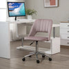 Vinsetto Ergonomic Velvet Armless Computer Swivel Upholstered Chair w/ Open Back, White