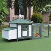 PawHut Metal Chicken Coop, Outdoor Poultry Cage, w/ Run, Nesting Box, Canopy, Blue
