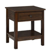 HOMCOM End Table with Drawer, Side Table with Top and Bottom Shelf for Small Spaces, Dark Brown