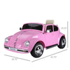 ShopEZ USA Licensed Volkswagen Beetle Ride-on Kids Electric Car with Secondary Remote Control & Extra Wide Safety Tires - Pink