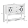 HOMCOM Coffee Bar Cabinet, Sideboard Buffet Cabinet, Kitchen Cabinet with Storage Drawers and Glass Door for Living Room, Entryway, White