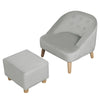 Qaba Kids Sofa Set, Toddler Chair, Sofa & Ottoman for Bedroom, Playroom, Children's Couch for 3-5 Years, Grey