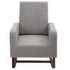 HOMCOM Accent Lounge Rocking Chair with Solid Curved Wood Base and Linen Padded Seat, Grey