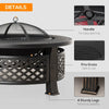 Outsunny 32" Outdoor Fire Pit, BBQ Grill Ice Bucket w/ Spark Screen, Poker, Rain Cover
