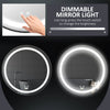 kleankin 28-Inch Lighted Bathroom Mirror for Wall, Dimmable LED Mirror with Memory Function, Round Mirror for Wall Decor