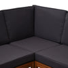 Outsunny 6 Piece Acacia Wood L Shaped Sectional Patio Sofa Furniture Set - Teak