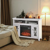 HOMCOM 32" Electric Fireplace with Mantel, Freestanding Heater with LED Log Flame, Shelf and Remote Control, 1400W, White
