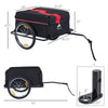 ShopEZ USA Bicycle Cargo Trailer, Two-Wheel Bike Luggage Wagon Trailer with Removable Cover, Wheel 20", Red