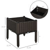 Outsunny Plastic Raised Garden Bed Planter Box Raised Bed with Self-Watering Design and Drainage Holes for Flowers, Brown