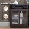 HOMCOM Sideboard Buffet Cabinet, Coffee Bar Cabinet,Credenza with Sliding Glass Doors, Cupboard and Adjustable Shelf, Dark Brown