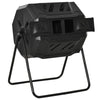 Outsunny Tumbling Compost Bin Outdoor 360° Dual Chamber Rotating Composter 43 Gallon, Black