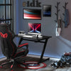 HOMCOM 47" Gaming Desk Computer Home Office Gamer Table Workstation Metal Frame with Cup Holder, Headphone Hook, Cable Management, Black