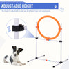 PawHut 3PCs Dog Agility Training Equipment, Outdoor Obstacle Course Starter Kit with Hoop, Hurdle, Weave Poles and Carrying Bag