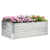 Outsunny Galvanized Raised Garden Bed, Steel Outdoor Planters with Reinforced Rods, 71'' x 36'' x 23'', Silver