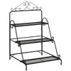 Outsunny 56'' x 14'' x 41'' 4 Tier Wooden Plant Stand with Removable Wheels, Large Display Capacity & Wood Build - Natural